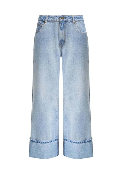 American Rag Cie Top Model Cuffed Jean - Rahat Kesim, Cuffed Paça, %100 Pamuklu Şıklık Mavi