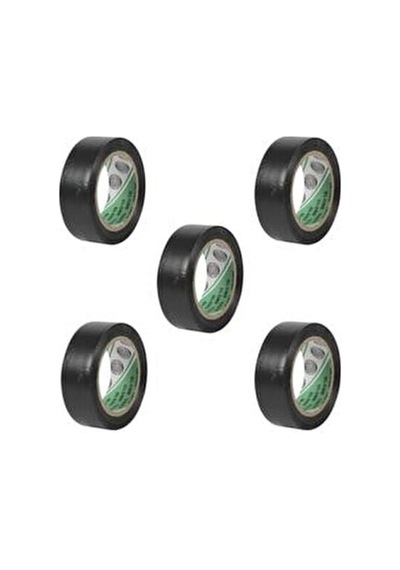 Pvc Elektirik Izalasyon Bandı 5 Adet Siyah 0,13 Mm X 18 Mm X 3 Yds