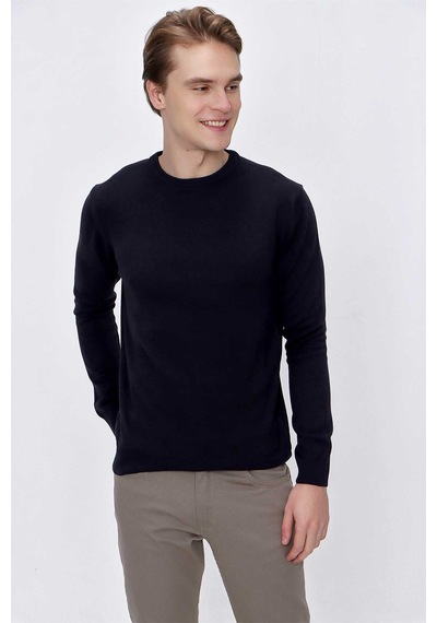 Morven Basic Dinamik Fit Rahat Kesim Bisiklet Yaka Triko Kazak 99kc017005200 Lacivert