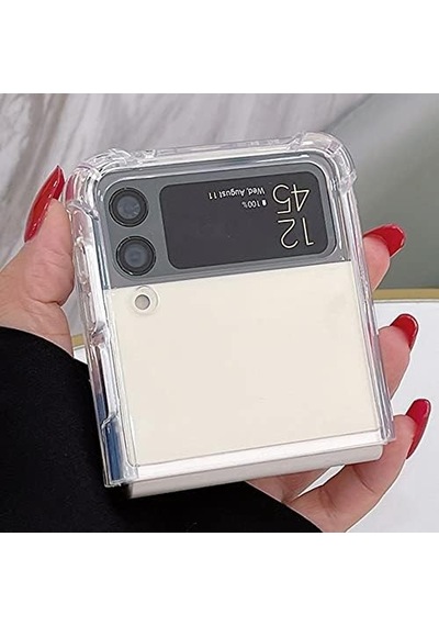 Galaxy Z Flip 3 İle Uyumlu Anti Shock Şeffaf Kılıf Pürüzsüz Yüzey Galaxy Flip 3 İle Uyumlu Kılıf 50 x 22