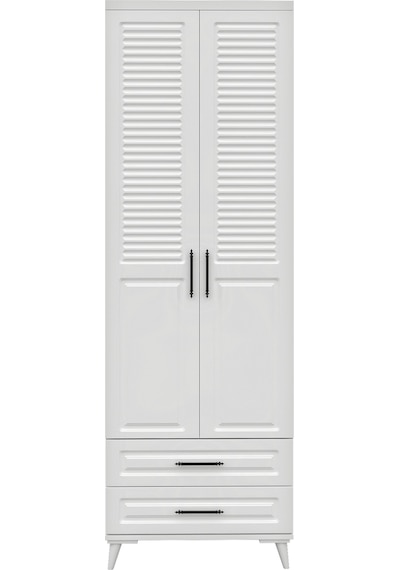 GuneyStore Sanat 2 Kapaklı Komple MDF Beyaz Gardırop