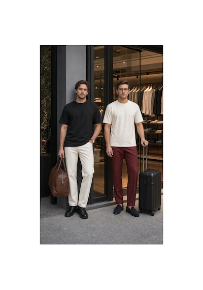 Modi Green Premium Oysho Model 2'li Unisex Regular Oversize Sıfır Yaka Tişört - Siyah - Ekru Modi Green Premium Oysho Model 2'li Unisex Regular Oversize Sıfır Yaka Tişört - Siyah - Ekru