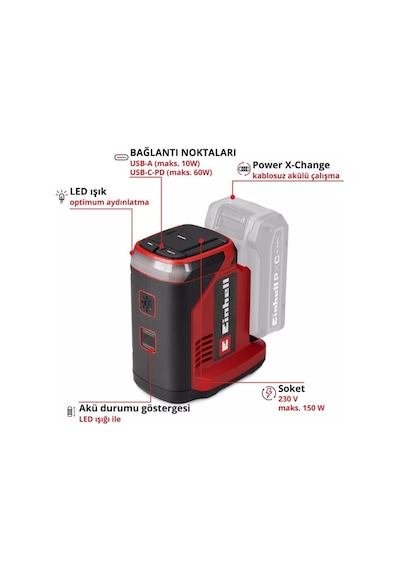 Einhell Tc-es 18/150/1 Li Solo Akülü Enerji İstasyonu 1091320