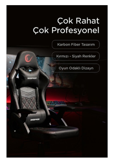Nox Bel Ve Boyun Destekli Carbon Deri Siyah/kırmızı Oyuncu Koltuğu Kl-r43 Kırmızı - Siyah