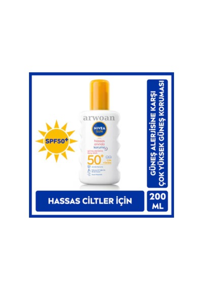 NIVEA Sun Güneş sine Karşı Hassas Koruma Güneş Kremi SPF50+ 200 ML