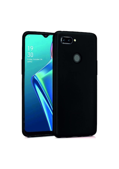 Oppo A12s Kılıf Kamera Korumalı Silikon Rubber Arka Kapak Siyah