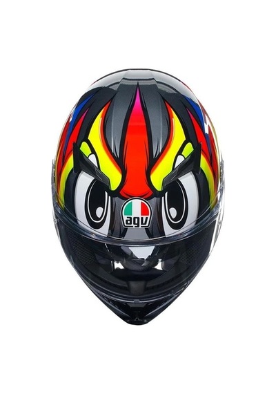 Agv K3 Birdy 2.0 Grey Yellow Red Kapalı Kask Çok Renkli