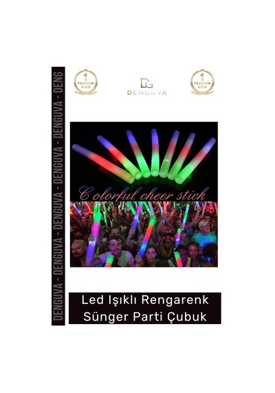 Partiçubuk 46 Cm Konser Festival Eğlence Etkinlik Pilli Led Işıklı Rengarenk Sünger Parti Çubuk Standart