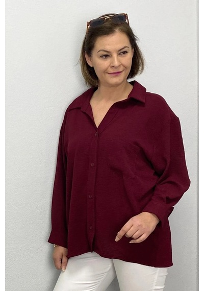 Mia Butik Kadın Bordo Ayrobin Gömlek Bordo