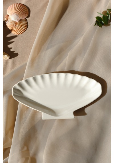 Karaca İstiridye Kayık Tabak 20 Cm Beyaz