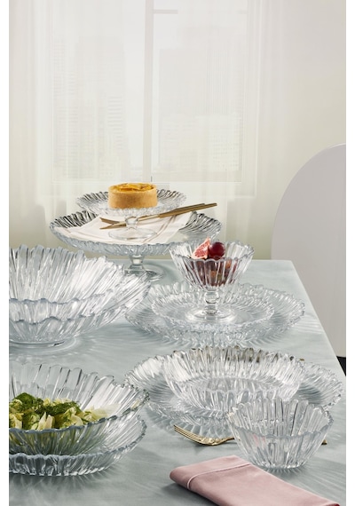 Pasabahce 6'lı Aurora Oval Tabak 25 Cm Şeffaf