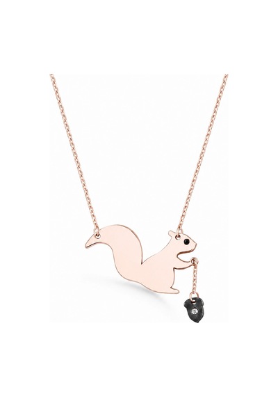 Sincap Taşlı Gümüş Kolye - Rose Rose Gold