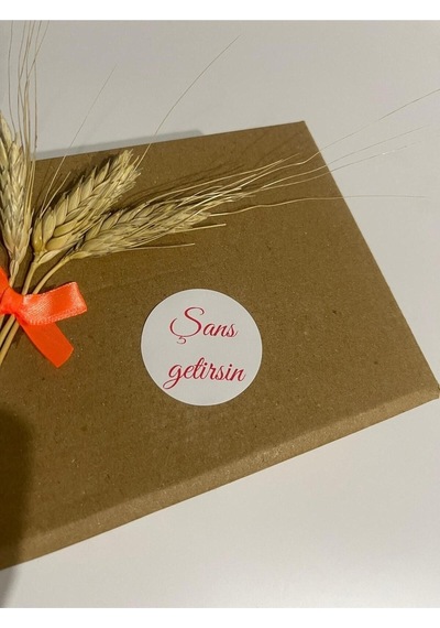 Şans Getirsin Kırmızı El Yazılı Yuvarlak Yapışkanlı Etiket 5x5 Cm 100 Adet