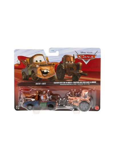 Disney Pixar Cars Mater & Tractor With Tire İn Mouth 2'li Diecast Araç Seti Jkw71 Kırmızı