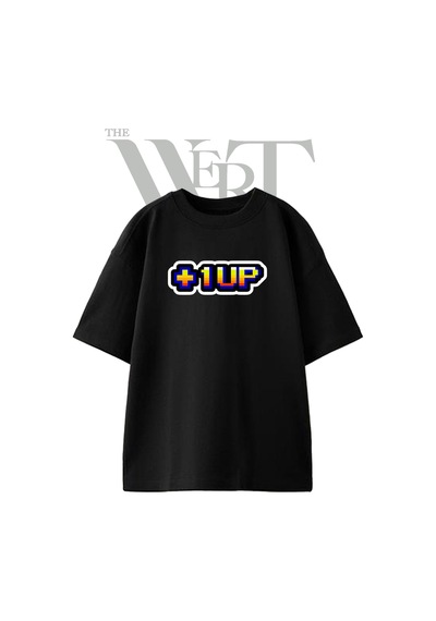 Thewert 1up Tasarım Baskılı Ünisex Siyah Oversize T-shirt