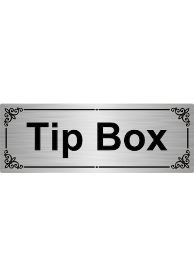 Tip Box 7x20cm Gümüş Renk Metal Yönlendirme Levhası
