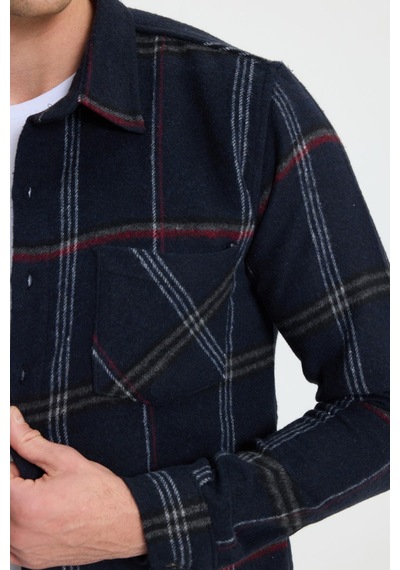 Tudors Erkek Slim Fit Dar Kesim Kareli Cepli Siyah Oduncu Gömlek-41791 Çok Renkli Tudors Erkek Slim Fit Dar Kesim Kareli Cepli Siyah Oduncu Gömlek-41791 Çok Renkli