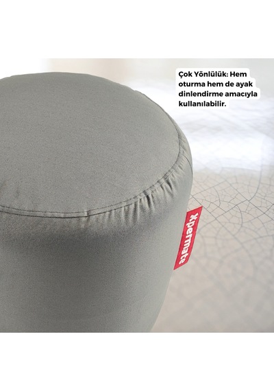 Xpermate Zen Puf Bench Fermuarlı Puf Koltuk 40x40 Antrasit