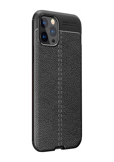 Microsonic Apple Uyumlu iPhone 13 Pro Kılıf Deri Dokulu Silikon
