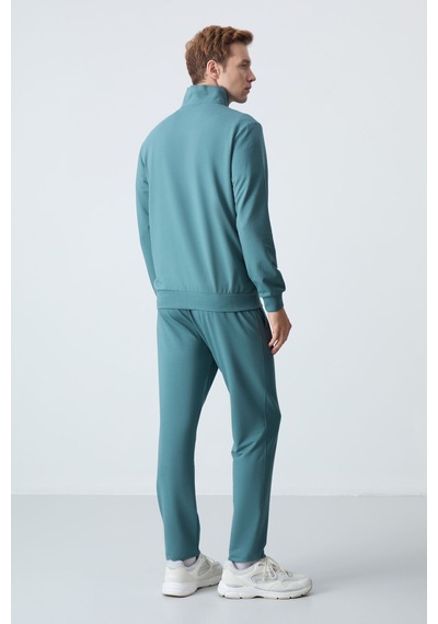 Tommy Life Orman Yeşili Pamuklu Kalın Yumuşak Dokulu Comfort Fit Basic Erkek Eşofman Takım - 85260 Yeşil