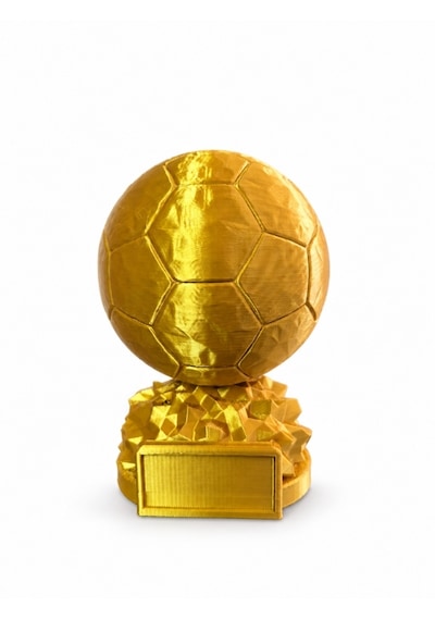 İsime Özel Ballon D'or Futbol Ödülü Maketi Altın Top Dekoratif Kupa 15cm
