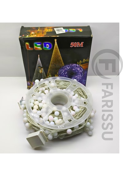 50 Metre Rgb Led Top Işık Metrede 5 Led Toplam 250 Led 8 Modlu Oda & Yılbaşı Aydınlatması Şeffaf