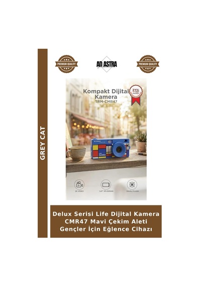 Delux Serisi Life Dijital Kamera Cmr47 Mavi Çekim Aleti Gençler İçin Eğlence Cihazı