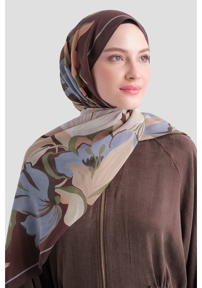 Armine Elegance Pamuk - İpek Şal As559 Acı Kahve