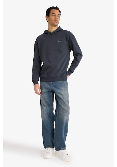 Defacto Boxy Fit Kapüşonlu Baskılı Sweatshirt F2109ax25auar206 Antrasit-ar206