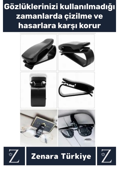 Dayanıklı Araç İçi Tüm Güneşlikler Hasar Önleyici Kart Ehliyet Ruhsat Gözlük Tutacağı Klips 2 Adet