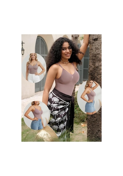 Mistirik Mamey Model Örme Kumaş Toparlayıcı Çıtçıtlı Body Gül Kurusu Renk Zıbın 4