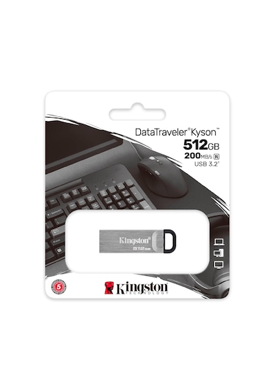 Kingston Datatraveler Kyson Usb 3.2 Gen 1 Usb Bellek 512 Gb - Şık