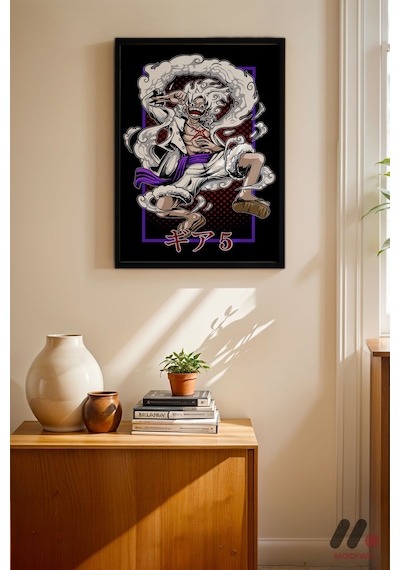 One Piece Luffy Gear 5 Poster, Siyah Çerçeveli Duvar Tablosu - Anime Severlere Özel Hediye