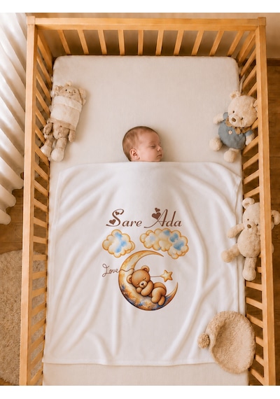 Pia Baby Kız Bebek İsme Özel Tulum Seti 4 Parça %100 Pamuk Organik Baskılı Hastane Çıkışı Battaniyeli Set 1099bt0x Ekru