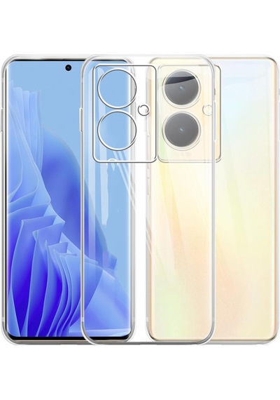 Vivo V29 Lite İle Uyumlu Kapak Kamera Korumalı Süper Silikon Şeffaf Kılıf