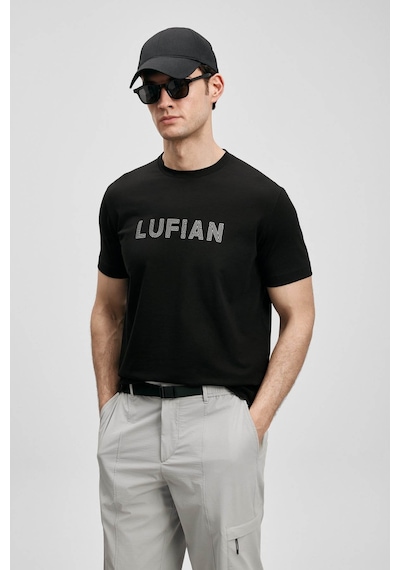 Lufian Oscar Modern Grafik Siyah Erkek T-shirt 111020280