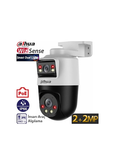 Dahua Sdt2a200-2f-nb-a-pv 2mp+2mp Smart Dual Lıght Wızsense X-spans Network Pt Kamera 100mt