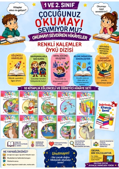 2.sınıflar İçin Okumayı Eğlenceli Hale Getiren 10'lu Hikaye Seti