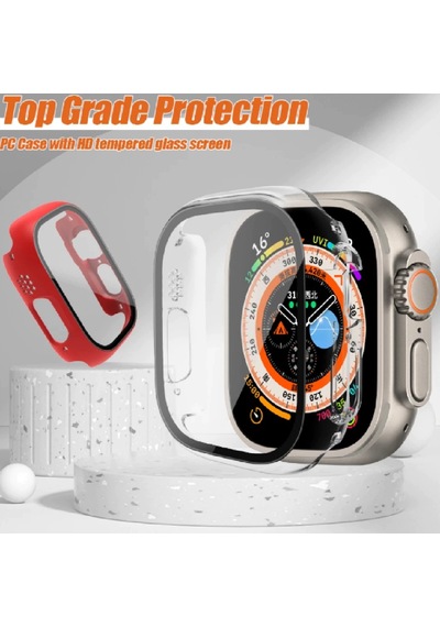 Apple Watch CARBON Ultra 49mm Kılıf Kasa Ve Ekran Koruyucu 360 Derece Koruma