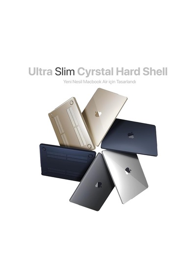 Macbook Air M5/m4/m3/m2 13.6 İnç İle Uyumlu Kılıf Şeffaf, 13.6 İnç Belirtilmemiş