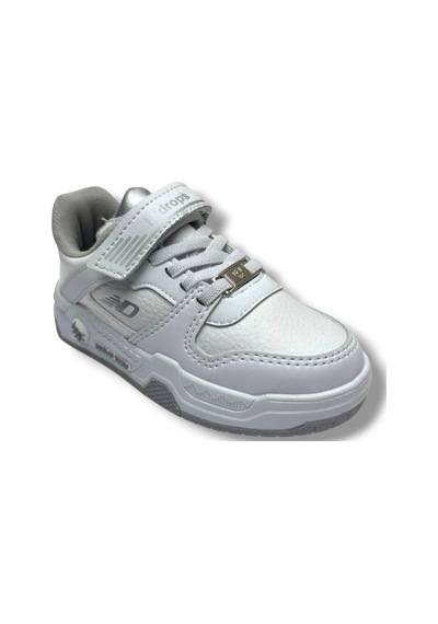 Ndrops 012-26 Deri Cırt Bantlı Çocuk Sneaker 26-30 Beyaz