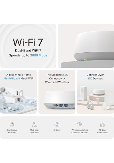 Tp-link Deco Be25 3-pack, Be3600 Mbps, 2 2.5 Gbps Portlar, Ai De