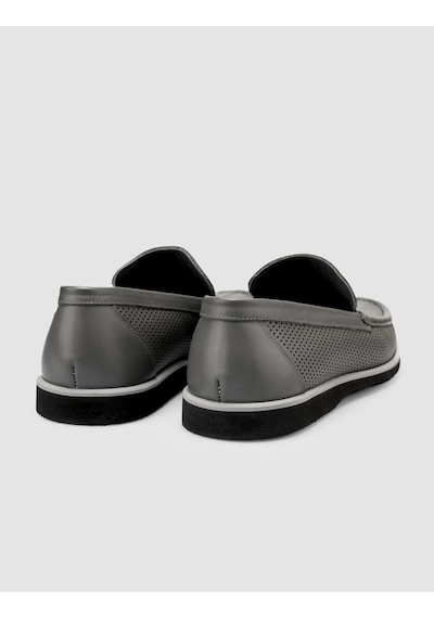 Cabani %100 Hakiki Deri Gri Erkek Loafer Gri