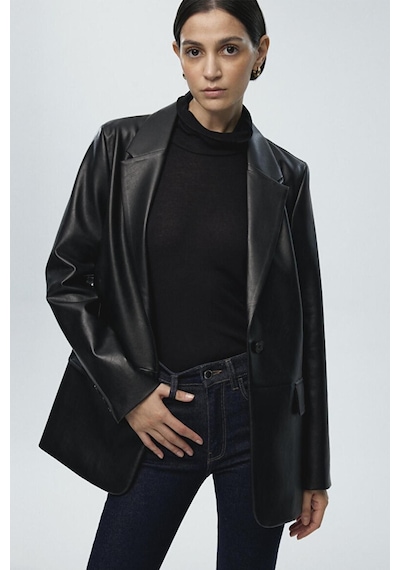 Mavi Kadın Pu Blazer Ceket Siyah 1110494-900 Siyah