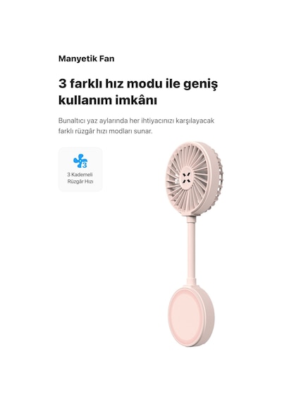 Manyetik Fan Şarj Edilebilir 3 Kademeli 5800 RPM Mıknatıslı MagSafe Telefon Vantilatörü X6104