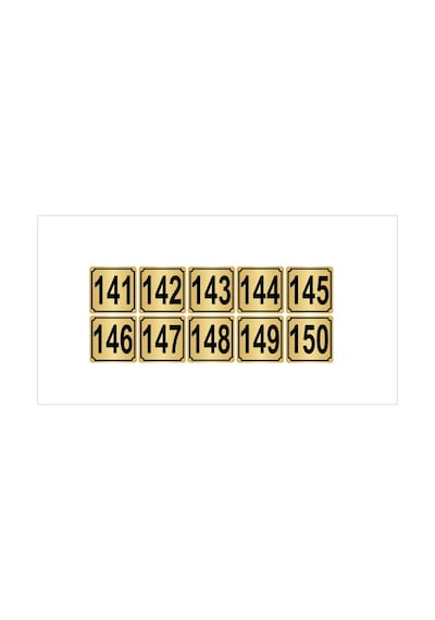 Metal Kapı,Masa,Dolap Numarası 4Cmx4Cm 10 Adet (141…150) (428976754)