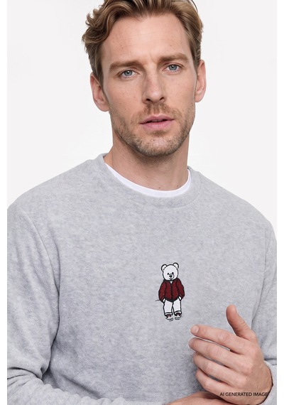 Ac&Co / Altınyıldız Classics Erkek Grı Melanj Anti-pilling Tüylenme Yapmayan Standart Fit Bisiklet Yaka Nakışlı Sweatshirt Polar Gri Melanj Ac&Co / Altınyıldız Classics Erkek Grı Melanj Anti-pilling Tüylenme Yapmayan Standart Fit Bisiklet Yaka Nakışlı Sweatshirt Polar Gri Melanj