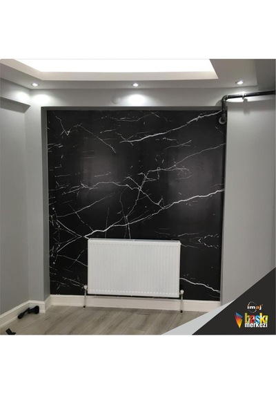İbm4910 Mutfak Tezgah Arası Kendinden Yapışkanlı Folyo Kaplama Siyah Mermer Desen 60cmx100cm