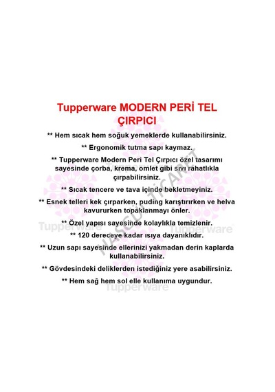 Tupperware Modern Peri Tel Çırpıcı Hsgl N1142747 Yeşil