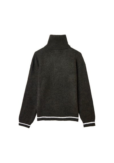 Mudo Kadın Kadın Kahverengi Loose Fit Fermuarlı Dik Yaka Kazak 1264730